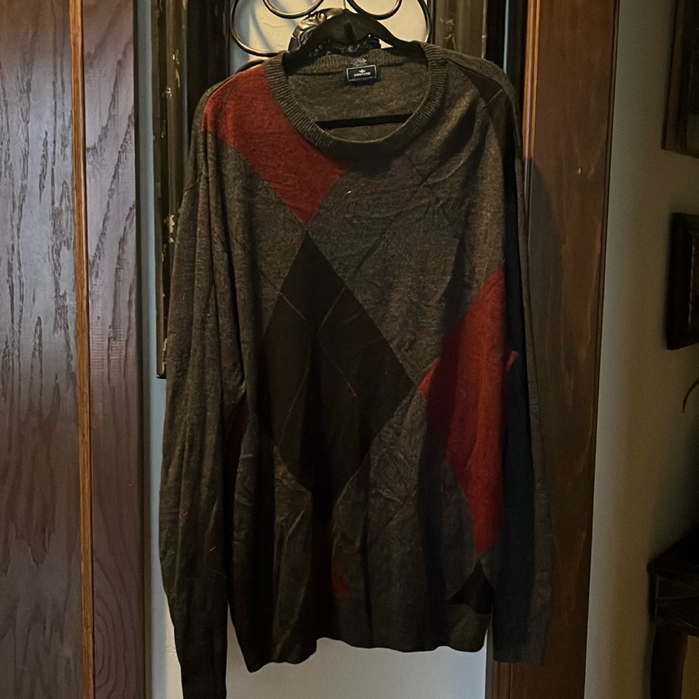 3XLT Dockers Argyle Sweater gray/black/maroon Men’s